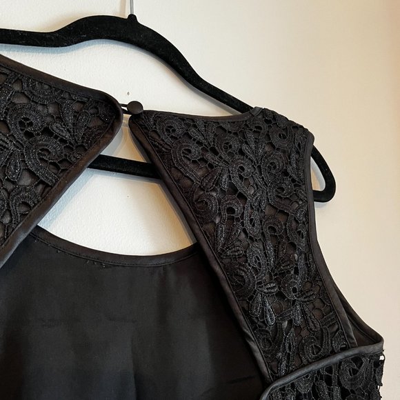 Sleeveless Black Lace Open Back Dress | R&M Richards--#74 - Picture 5 of 6